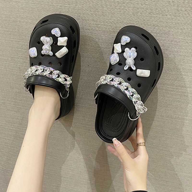 Giày RENBEN đế dày đính hạt phụ kiện dễ thương dành cho nữ