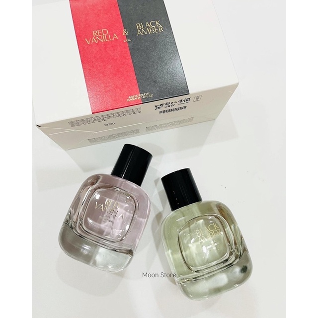SET NƯỚC HOA ZARA RED VANILLA BLACK AMBER ĐỎ ĐEN 90MLX 2 CHAI