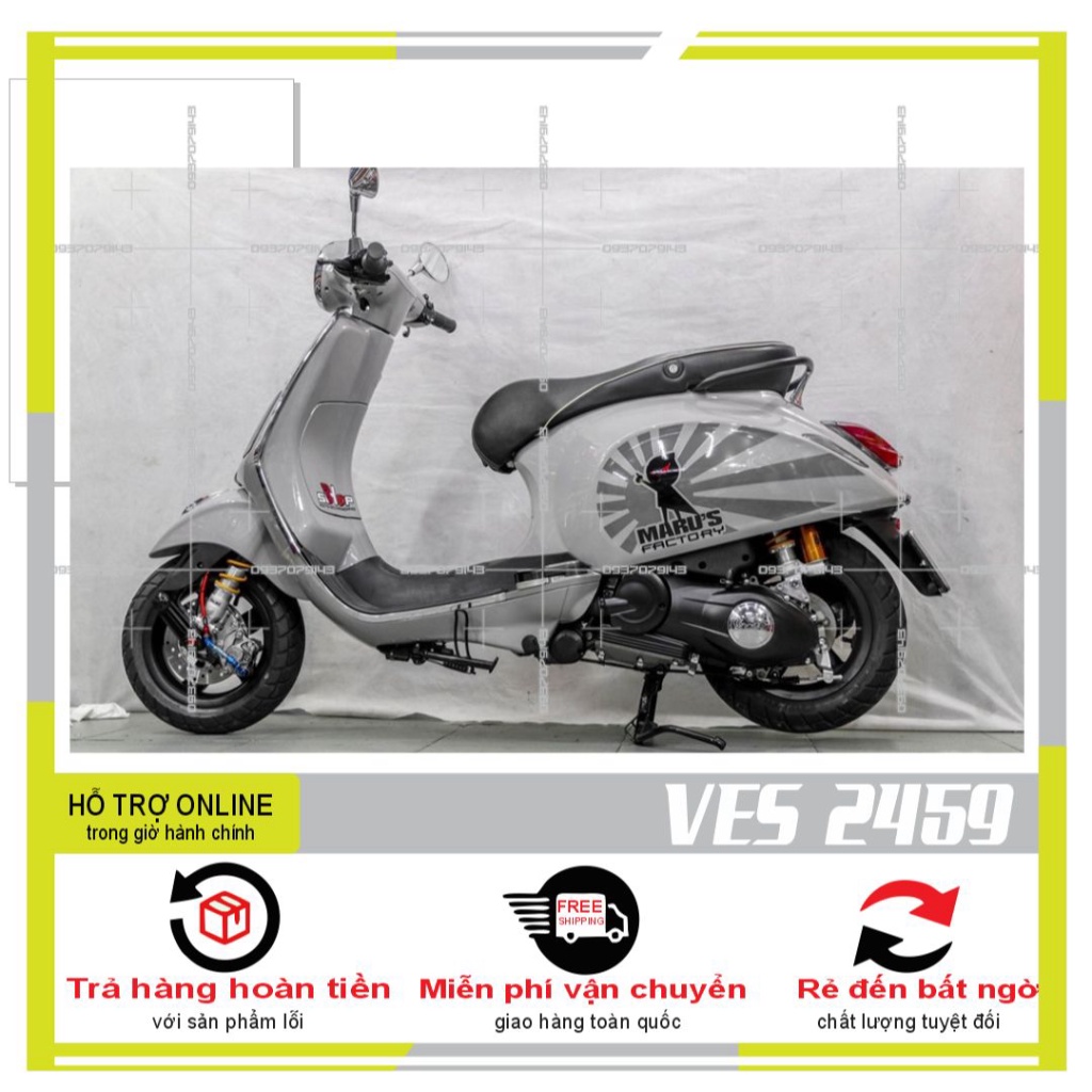 {TPHCM-FREE SHIP] TEM RỜI VESPA MARU`R FACTORY IN DECAL TRONG