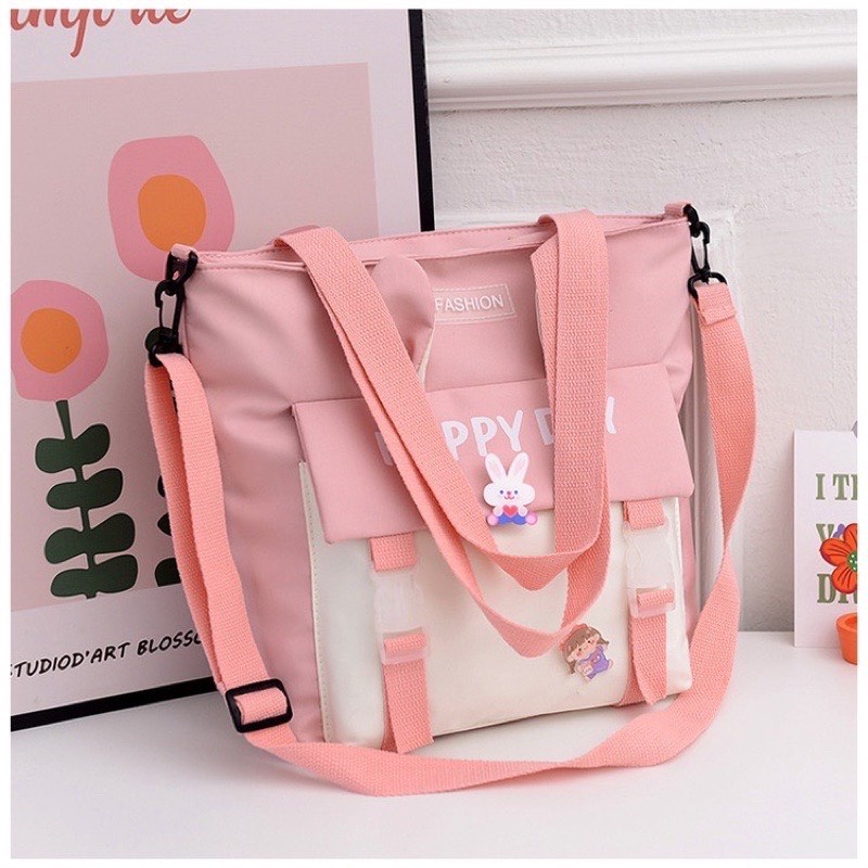 Túi tote nữ đi học, đi chơi thời trang happy day
