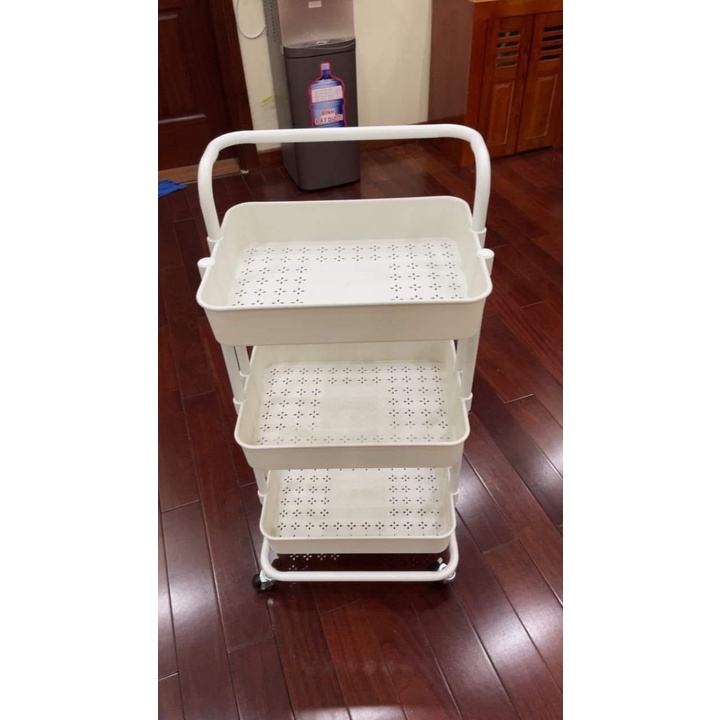 Xe Đẩy Nhựa Spa 3 Tầng Đủ 4 Màu, Có Bánh Xe Di Chuyển Và Khóa Bánh