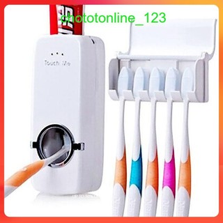 Dụng Cụ Lấy Kem Đánh Răng Tự Động Touch Me Kèm Giá Đựng Bàn Chải Vệ Sinh, Ngăn Ngừa Vi Khuẩn
