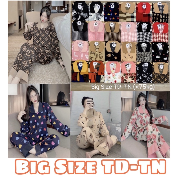 Big Size-Bộ Lụa Tay Dài-Tay Ngắn Size 2XL