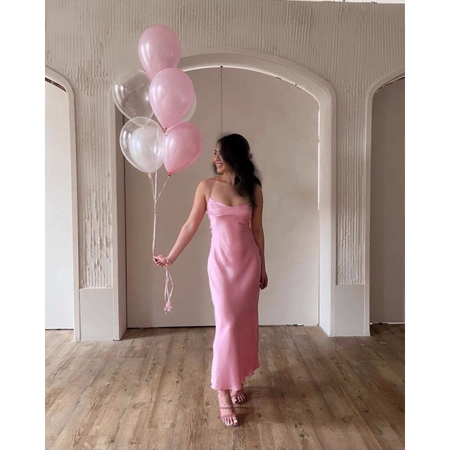 VÁY HAI DÂY MIDI ZARA HỞ LƯNG TUỒN XỊN