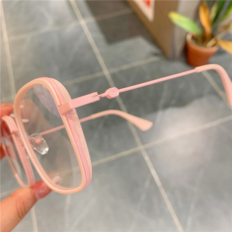 Kính Mát Gọng Vuông Màu Hồng Đen Thời Trang Cho Nam Nữ