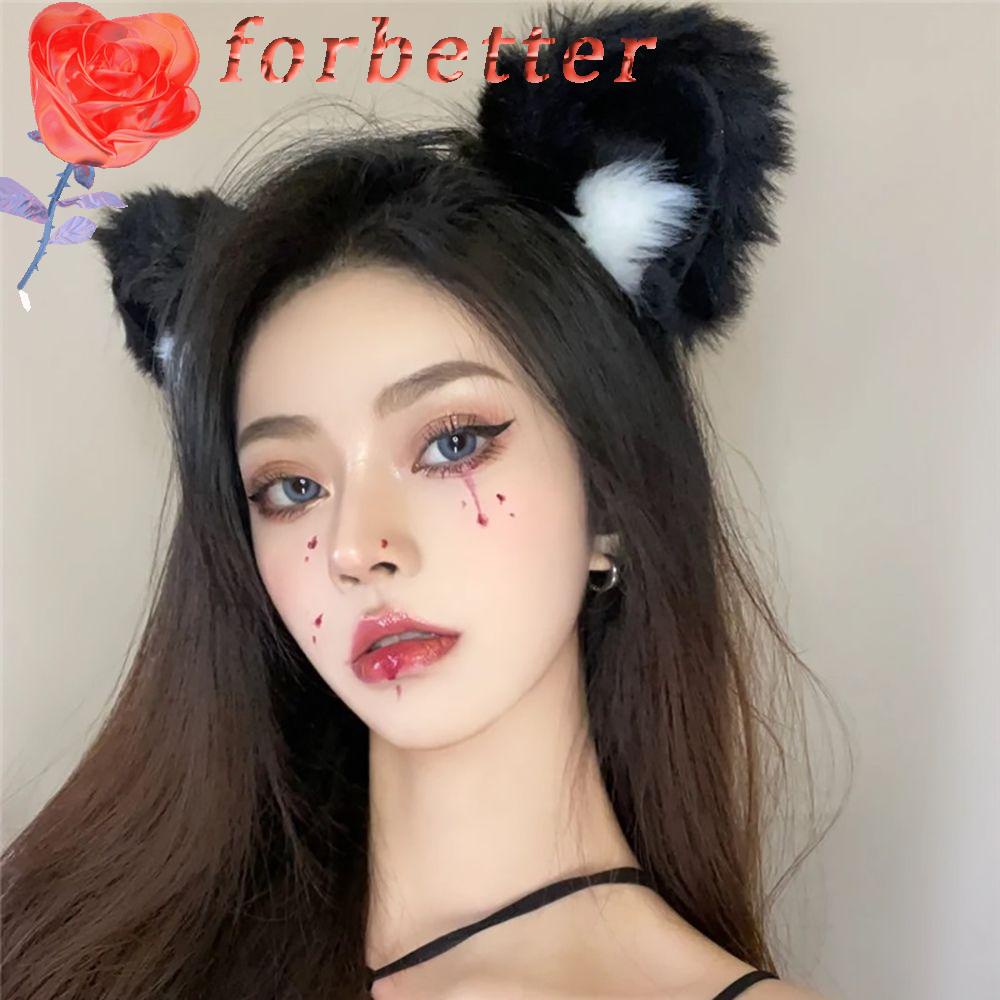 Băng đô cài tóc hình tai mèo bằng vải lông phong cách Hàn Quốc thời trang cho nữ