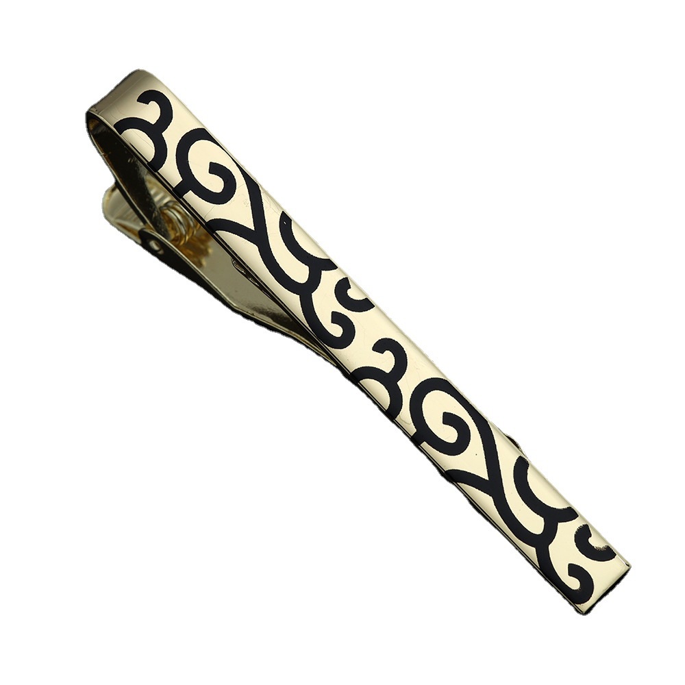 Kẹp Cà Vạt Màu Đen / Vàng Phong Cách Retro Độc Đáo Thời Trang Cho Nam