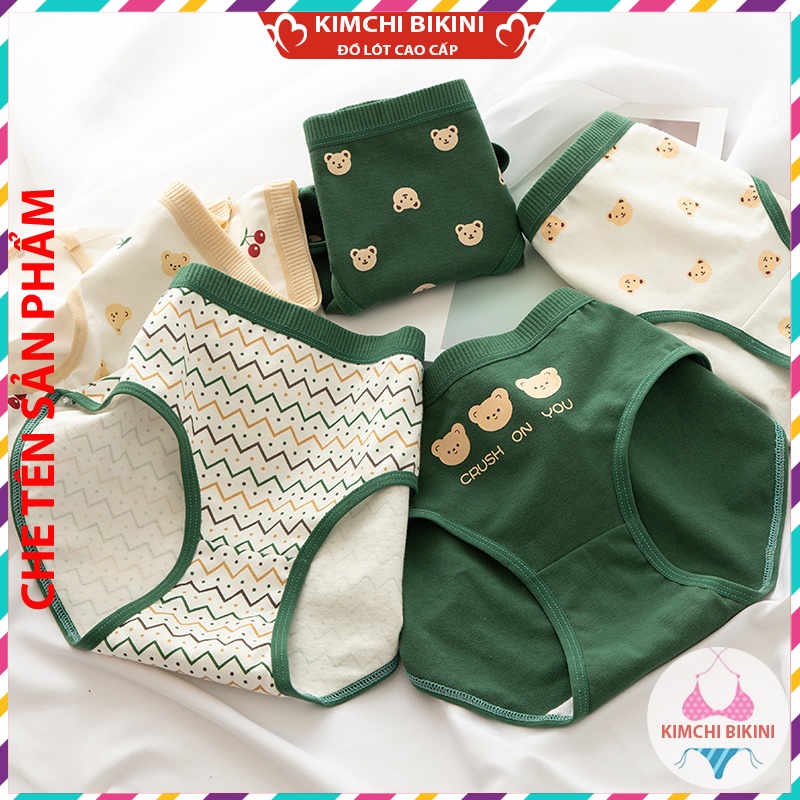 Quần lót nữ cotton cạp to kháng khuẩn KIMCHIBIKINI quần nót nữ cao cấp in hình dễ Thương QL037