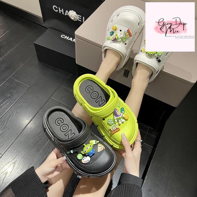 Dép Cross nữ đế 6cm siêu nhẹ kèm Sticker dễ thương hàng loại 1 dép nữ hot trend 2022