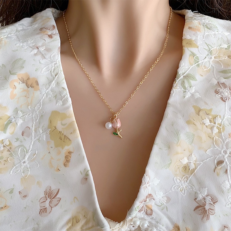 Vòng cổ choker dây xích mặt bông hoa hồng VC020 Leous Accessories