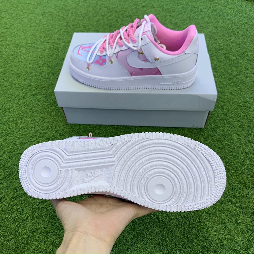 giày_ nike AF1 hồng giày_ air focer 1 trắng hồng vân hàng trung bản đẹp đủ size nữ