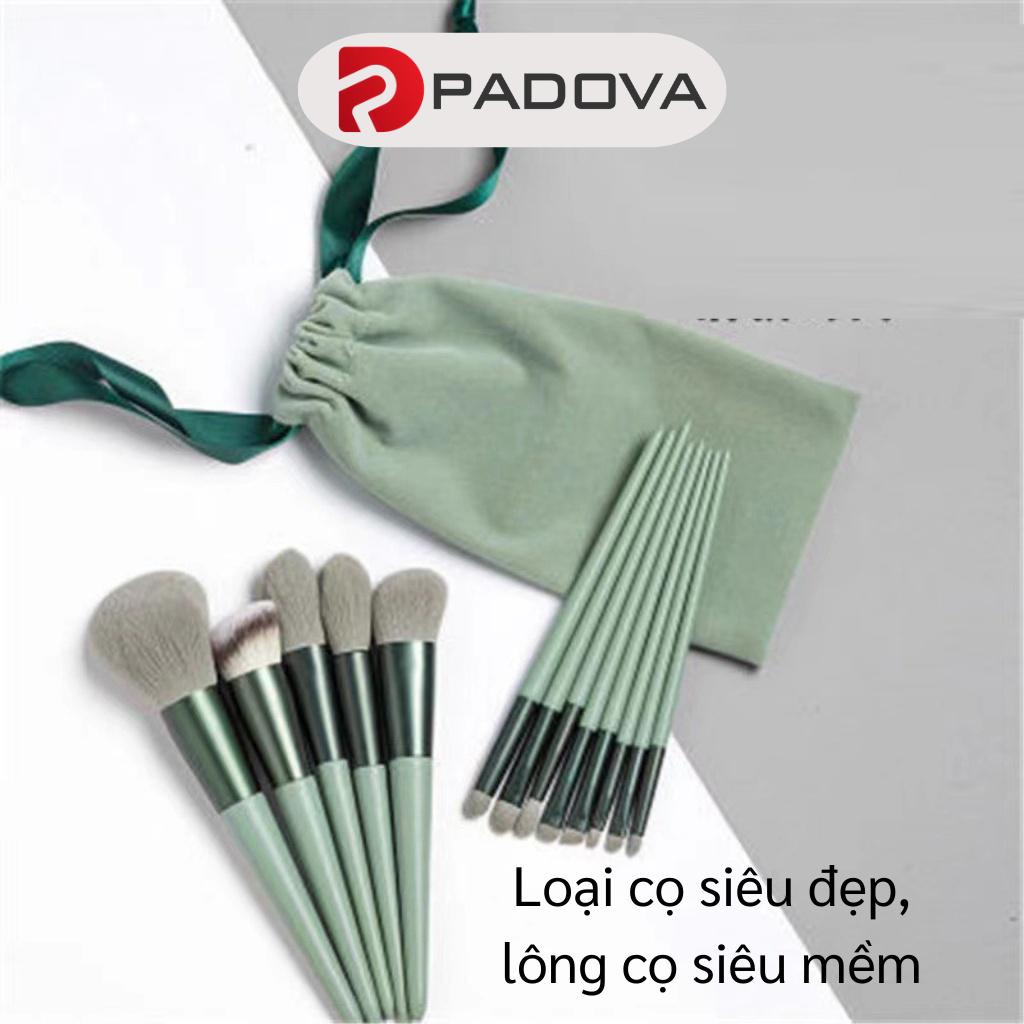 Bộ Cọ Trang Điểm Cá Nhân 13 Món Kèm Túi Vải Cao Cấp, Lông Mềm Mượt PADOVA 9818
