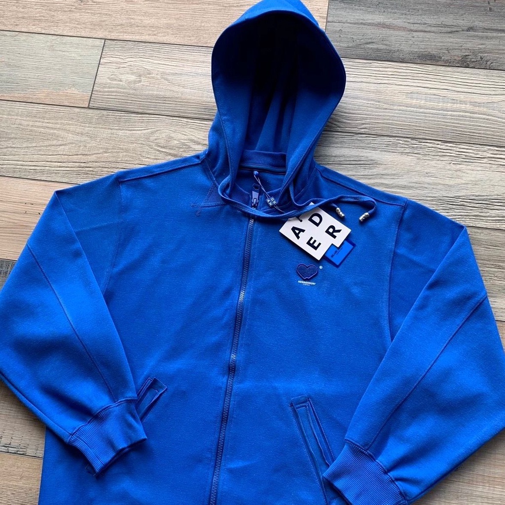 ADER letter autumn love embroidery men's and women's hooded design zipper cardigan