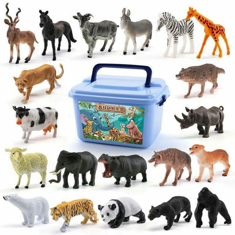 Bộ động vật 58 chi tiết, đồ chơi mô hình thú mini giúp bé làm quen phân biệt các động vật