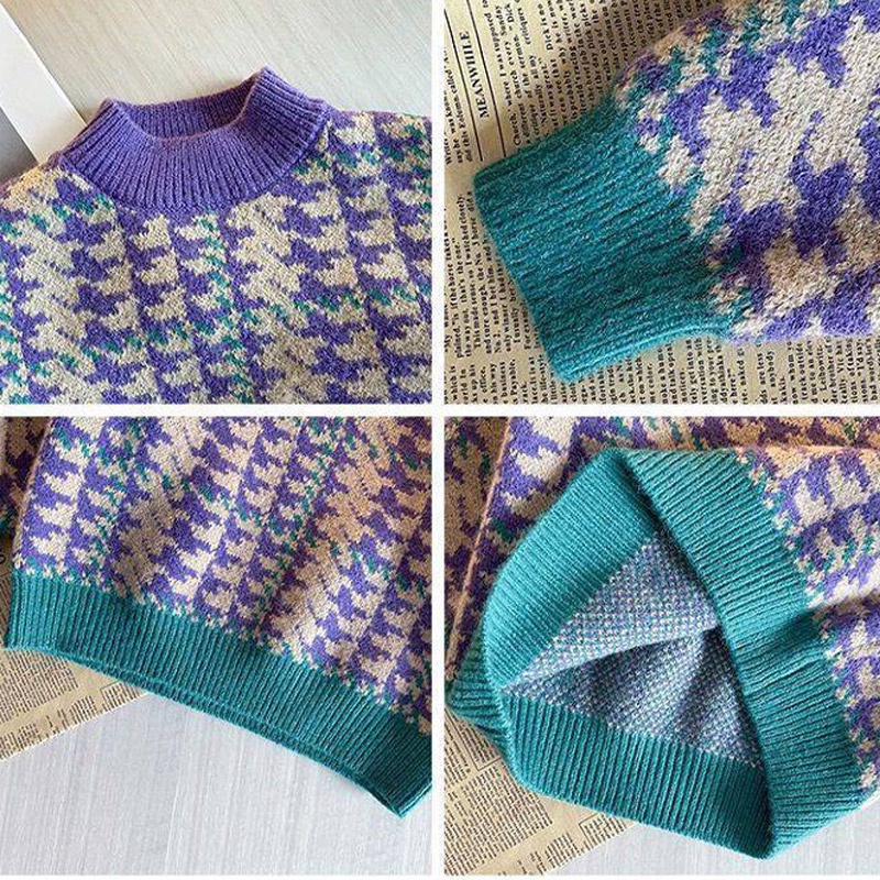 Áo sweater IQ Angel dệt kim dày dặn phong cách thời trang Hàn Quốc mới cho bé gái