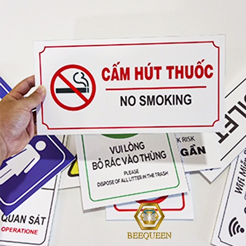 Biển Báo Cảnh Báo Cấm Hút Thuốc-No Smoking Gắn Nơi Làm Việc - Gia Đình