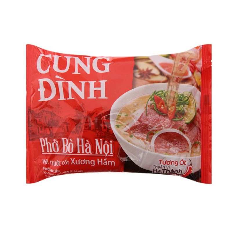 Lô 6 gói phở bò Hà Nội Cung Đình ăn liền 73 g