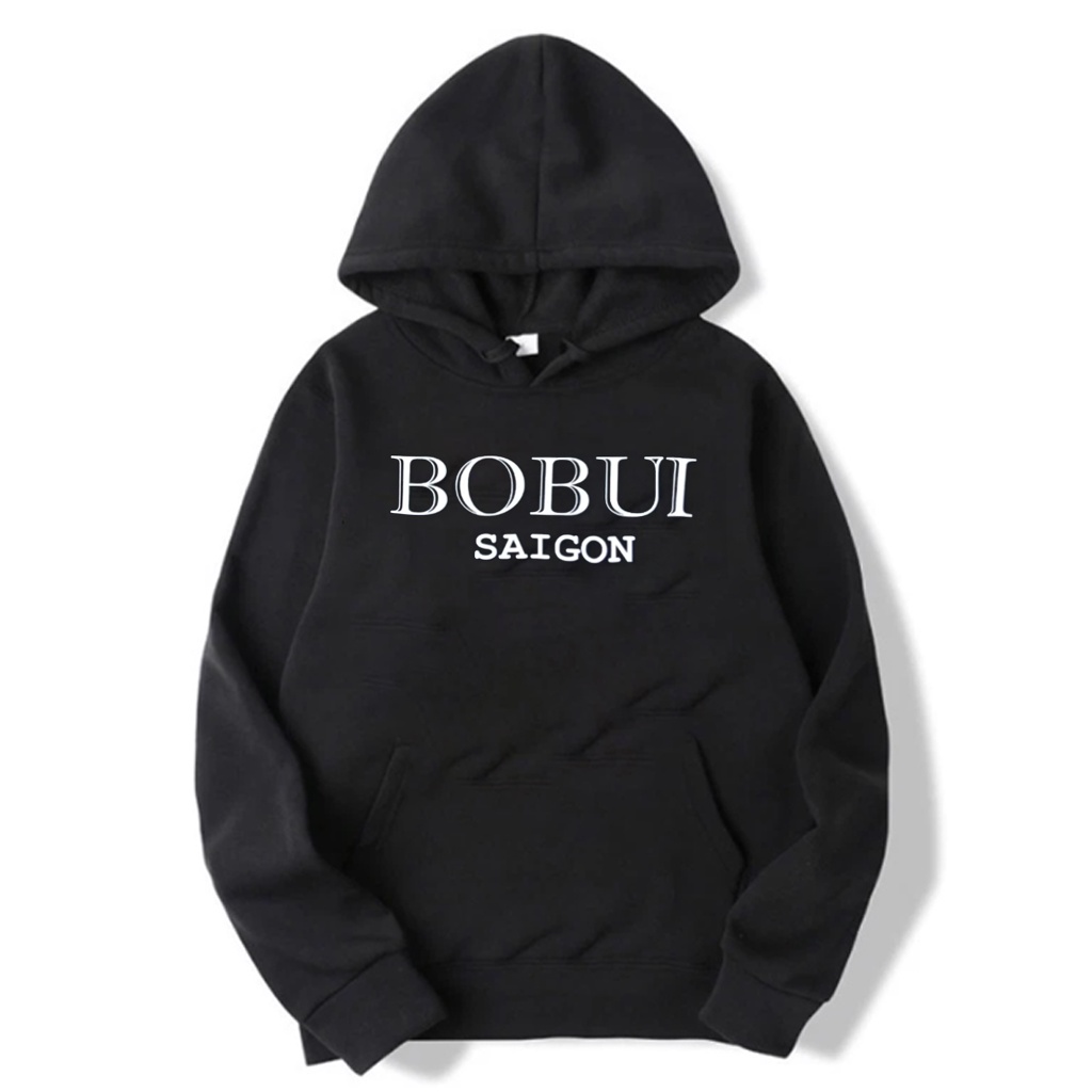 Áo hoodie unisex Vải Nỉ Bông BOBUI-SAIGON- HY KOREA