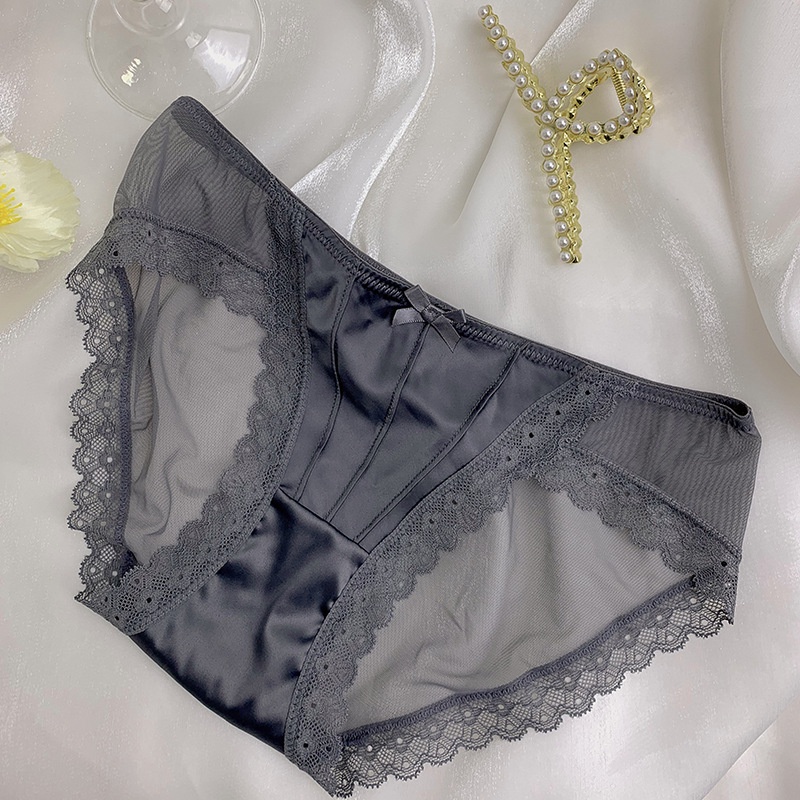 Quần Lót satin Phối Ren Quyến Rũ Dành Cho Nữ