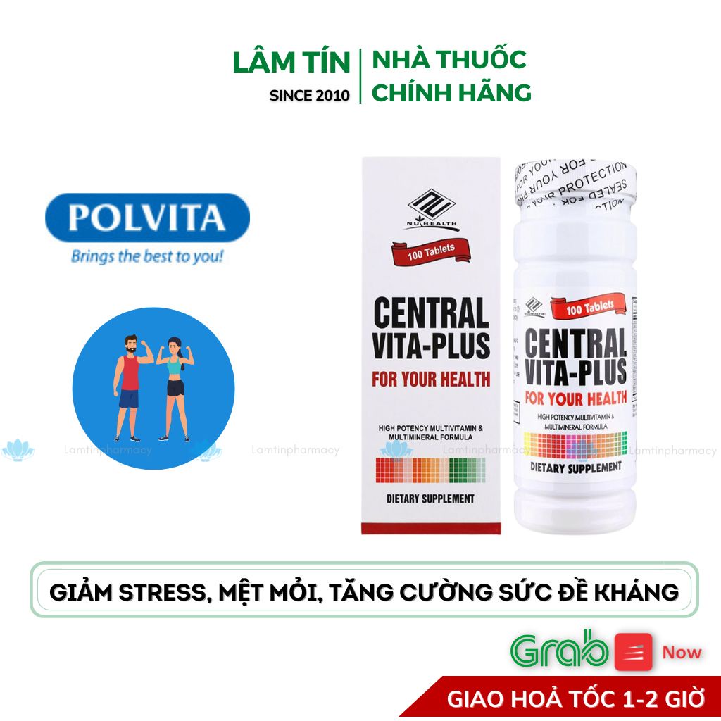 ✅(Chính Hãng) Central Vita Plus Bổ sung vitamin và khoáng chất cho người mới dậy suy nhược cơ thể Hộp 100viên