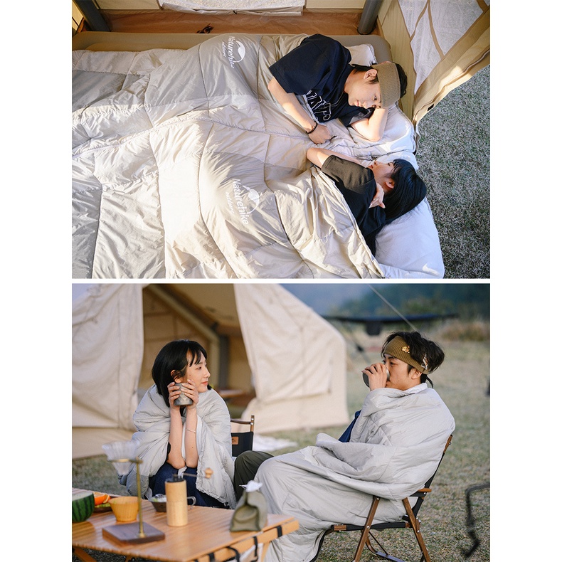 Túi ngủ đơn phong bì siêu nhẹ có ngăn đựng gối thoáng khí Naturehike NH22MSD01