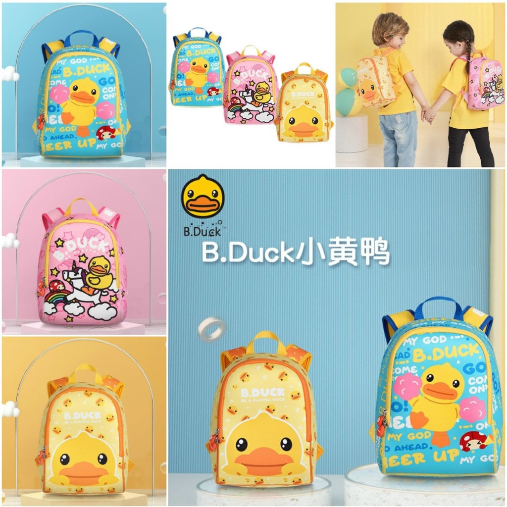 Balo, Cặp Sách B Duck Cao Cấp Cho Bé Màu Hồng, Xanh, Vàng