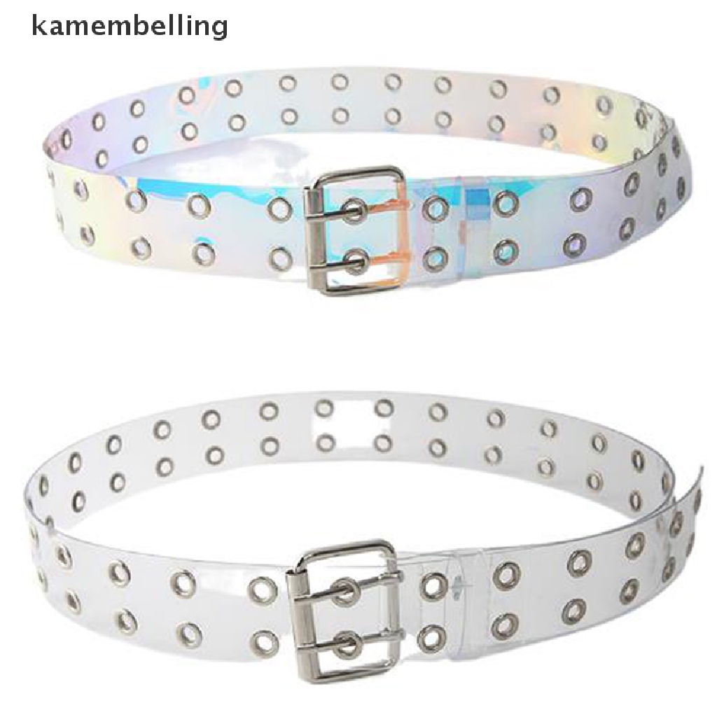 Thắt Lưng Trong Suốt Laser Khóa Chốt Phong Cách Punk Cho Nữ