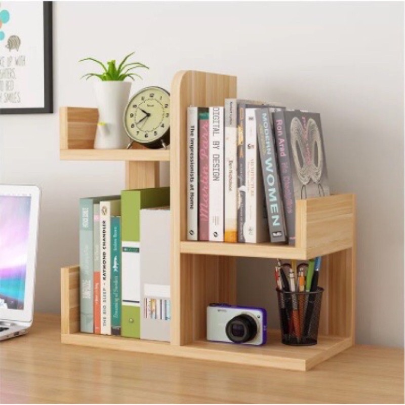 Kệ sách, kệ xương rồng để bàn, kệ gỗ trang trí bàn làm việc FUNA DECOR - KS01
