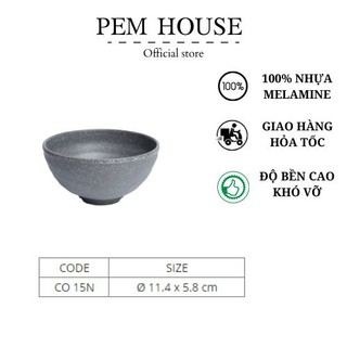 Chén Nhựa Melamine Nhám Xám- Co15NX