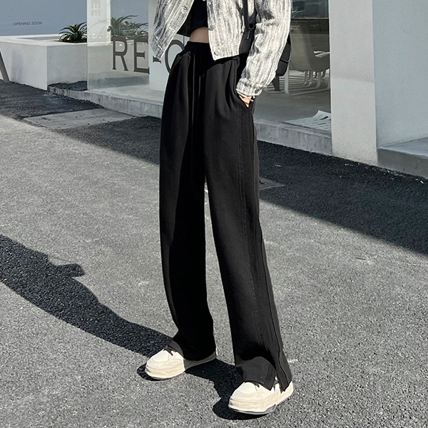 Quần ống rộng Lưng Cao Xẻ Tà Thời Trang Cho Nữ