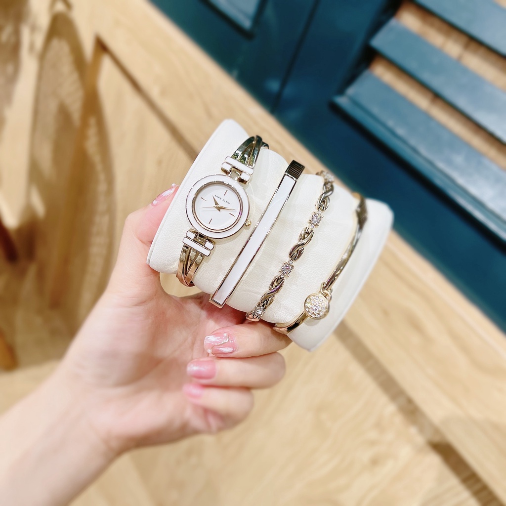 Set đồng hồ kèm lắc tay nữ Anne Klein AK/3284WTST