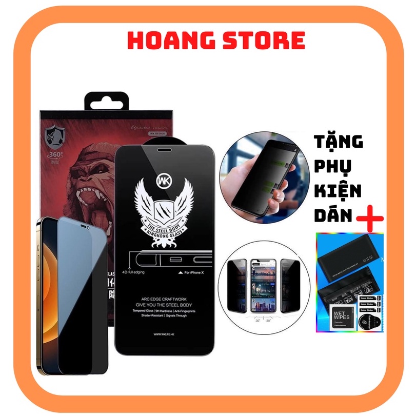 Cường lực kingkong iphone chống nhìn trộm 7/8lus/Xs/Xsmax/11/11pro/11promax/12/12pro/12promax/13/13p