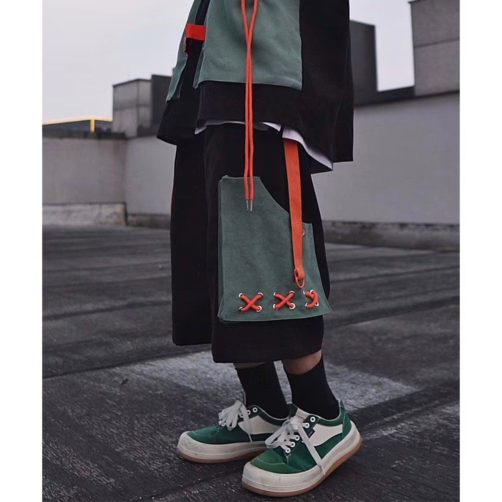 áo nam đẹp，áo thun nam，áo nam，áo phông nam，thời trang nam，áo oversize nam，áo form rộng，áo sơ mi nam，áo polo nam，quần đùi nam，quần short nam，bộ đồ，quần ngố nam，quần âu nam，Set Áo Thun Ngắn Tay + Quần short Ống Rộng Phong Cách hip hop Nhật B