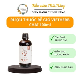 Rượu rễ gió xoa bóp ngoài da VIETHERB 100ml - giảm đau nhức, cảm cúm, trúng gió