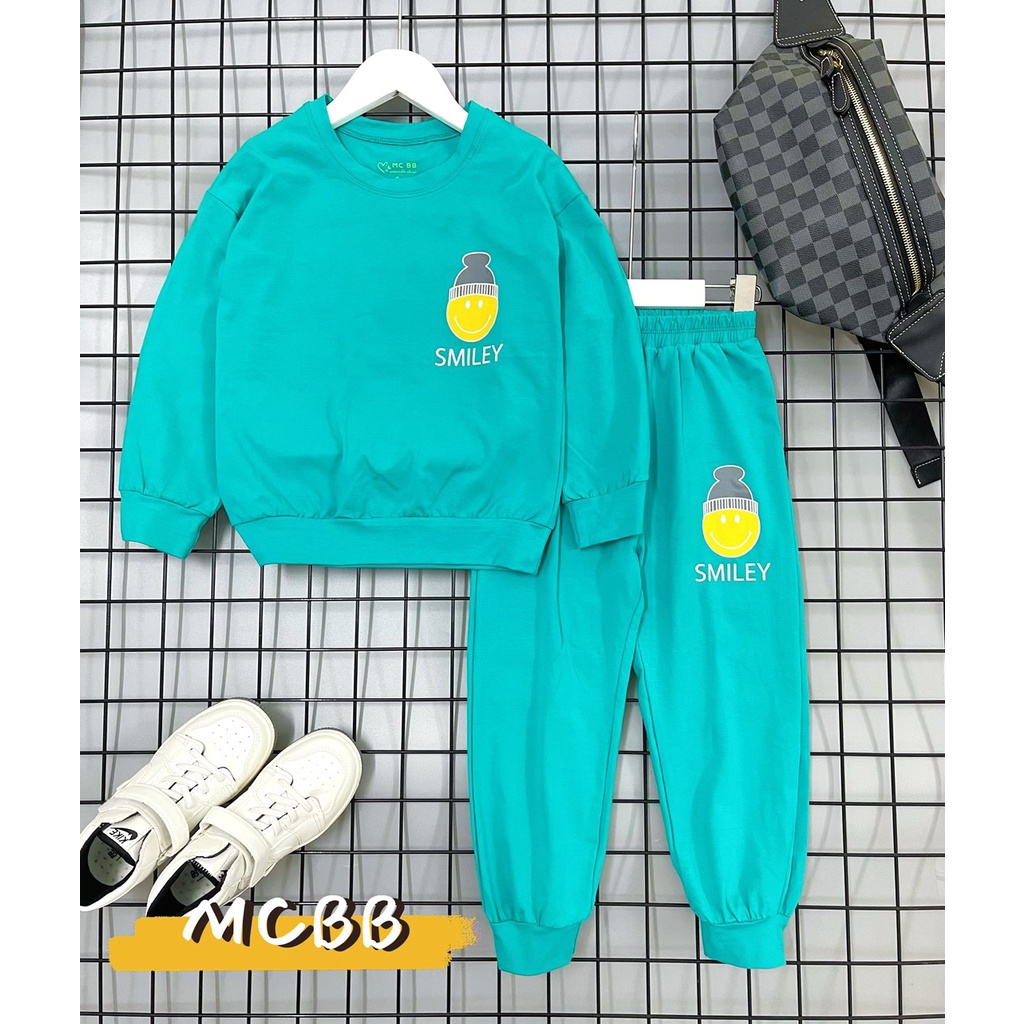 Mcbb 49-60 kg 100% vải cotton bộ áo thun tay dài nam áo sweater quần jogger dài phông bộ quần áo nam thời trang cho nam