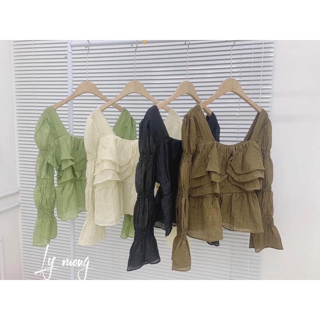 Áo bèo tiểu thư chất chiffon mềm mịn