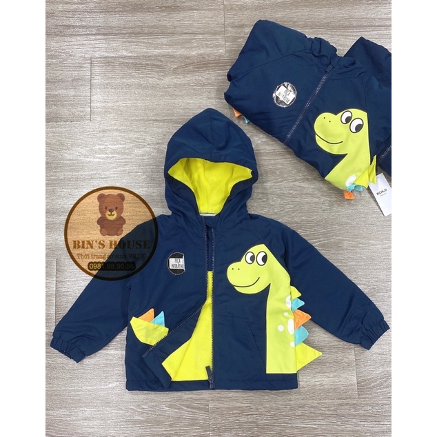 Áo khoác gió lót nỉ cho bé trai sz 6/12M