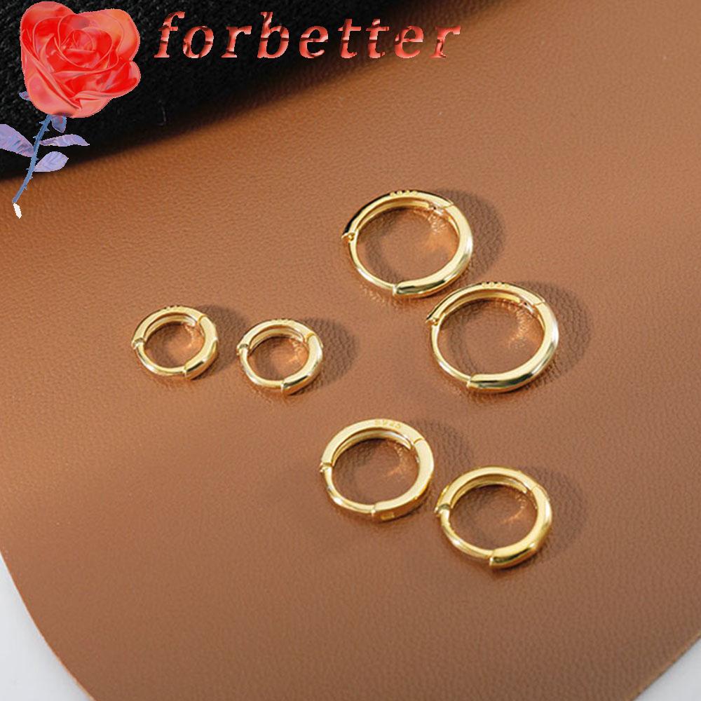 Khuyên Tai Tròn 6mm/8mm/10mm/12mm  Thời Trang Phong Cách Hàn Quốc Cho Nữ