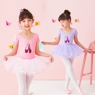 Đầm múa ba lê tay ngắn xinh xắn cho bé gái 11 tuổi