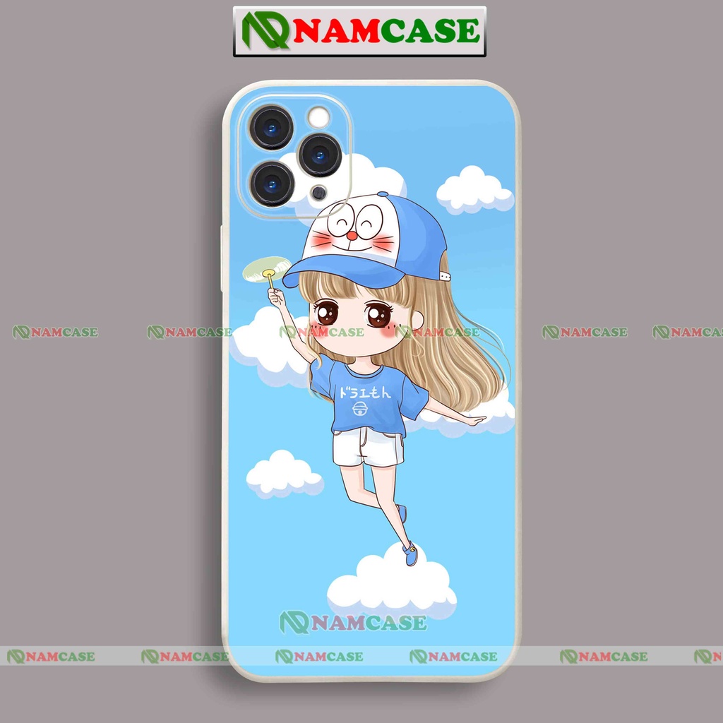 Ốp lưng điện thoại iPhone cạnh vuông cặp đôi chibi cô gái cute dễ thương ip 6/6s/7/8/X/XS/XR/11/12/13/14 Pro Plus Max