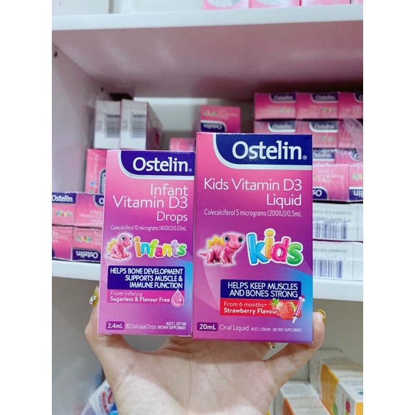 Vitamin D3 Ostelin Drops 2,4ml cho trẻ sơ sinh và Liquid 20ml cho trẻ từ 6 tháng chính hãng BÔNG BABY