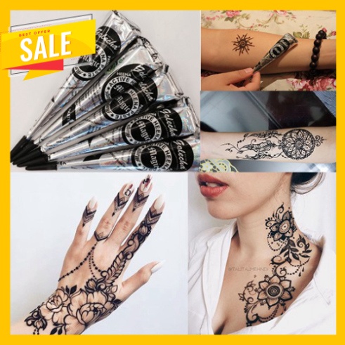 MỰC XĂM HENNA GOLECHA ĐEN VỎ BẠC Chính hãng