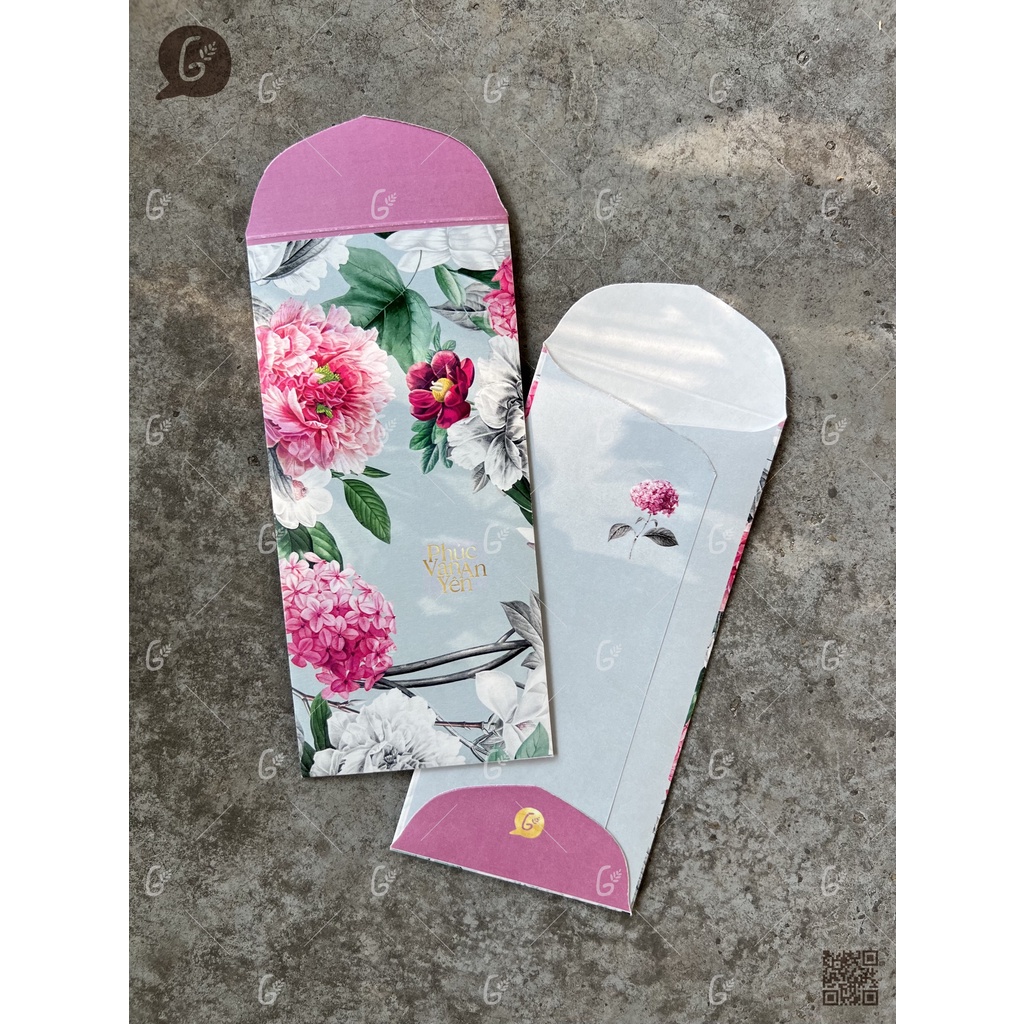 Set LÌ XÌ TẾT Phúc Vinh Khải Hoàn chữ vàng Ép kim, chất liệu giấy Kraft Nhật 6 chiếc/set