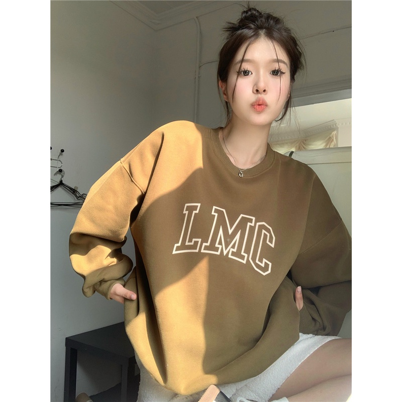 NRVP Áo Hoodie Nữ Cổ Tròn Dài Tay Thời Trang Hàn Quốc Mới 2023