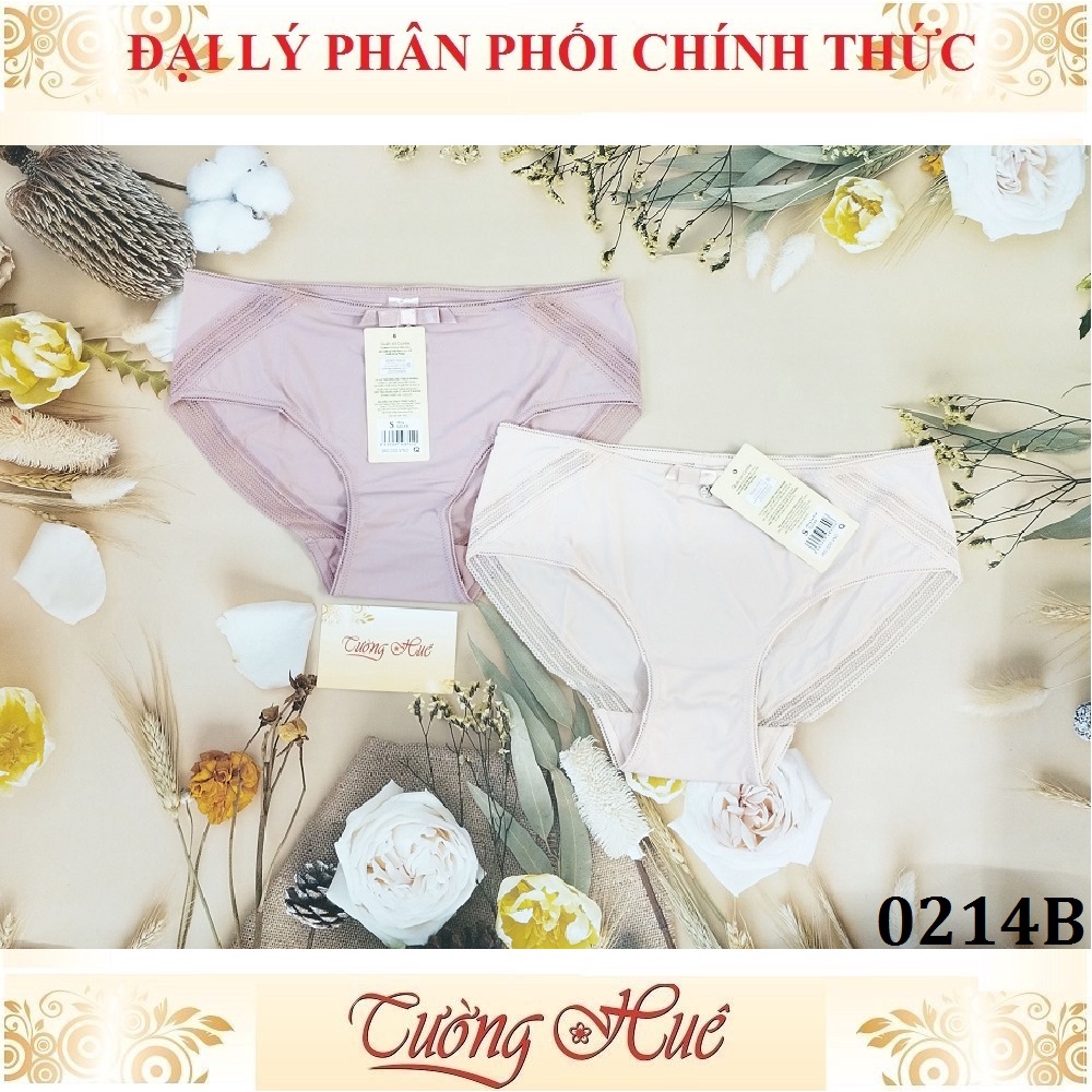 Quần lót nữ Corèle V. 0214B trơn thun lạnh siêu mịn phối viền ren, lưng vừa (FORM LỚN).