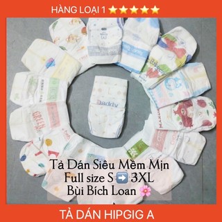 (TPHCM) combo 50 miếng tả dán size S M L XL 2XL Hipgig siêu thấm hút cho bé