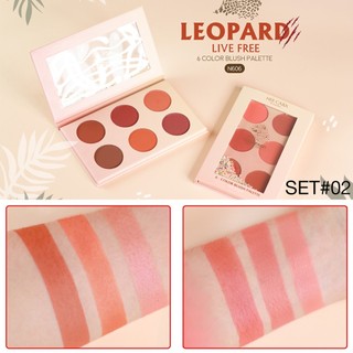 Phấn má Nee Cara Leopard 6 color Blush Palette