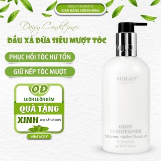Dầu xả dừa hoa cúc phục hồi hư tổn Vijully, tóc hết sơ rối chẻ ngọn, giữ nếp tóc bồng mượt thơm lâu 350ml, tặng kèm quà