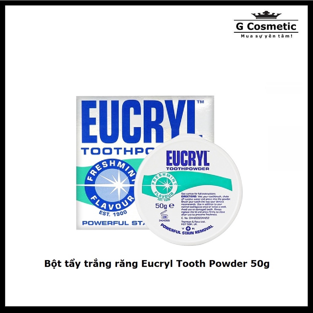 Bột tẩy trắng răng Eucryl Tooth Powder