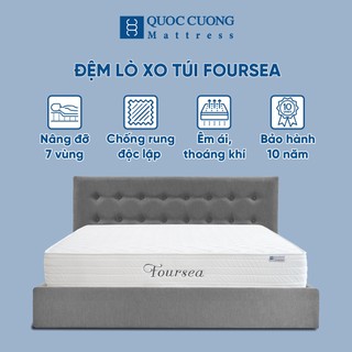 Đệm lò xo túi độc lập Foursea 23cm nâng đỡ 7 vùng thương hiệu Đệm Quốc Cường